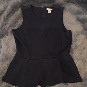 H&M - Women's peplum black top